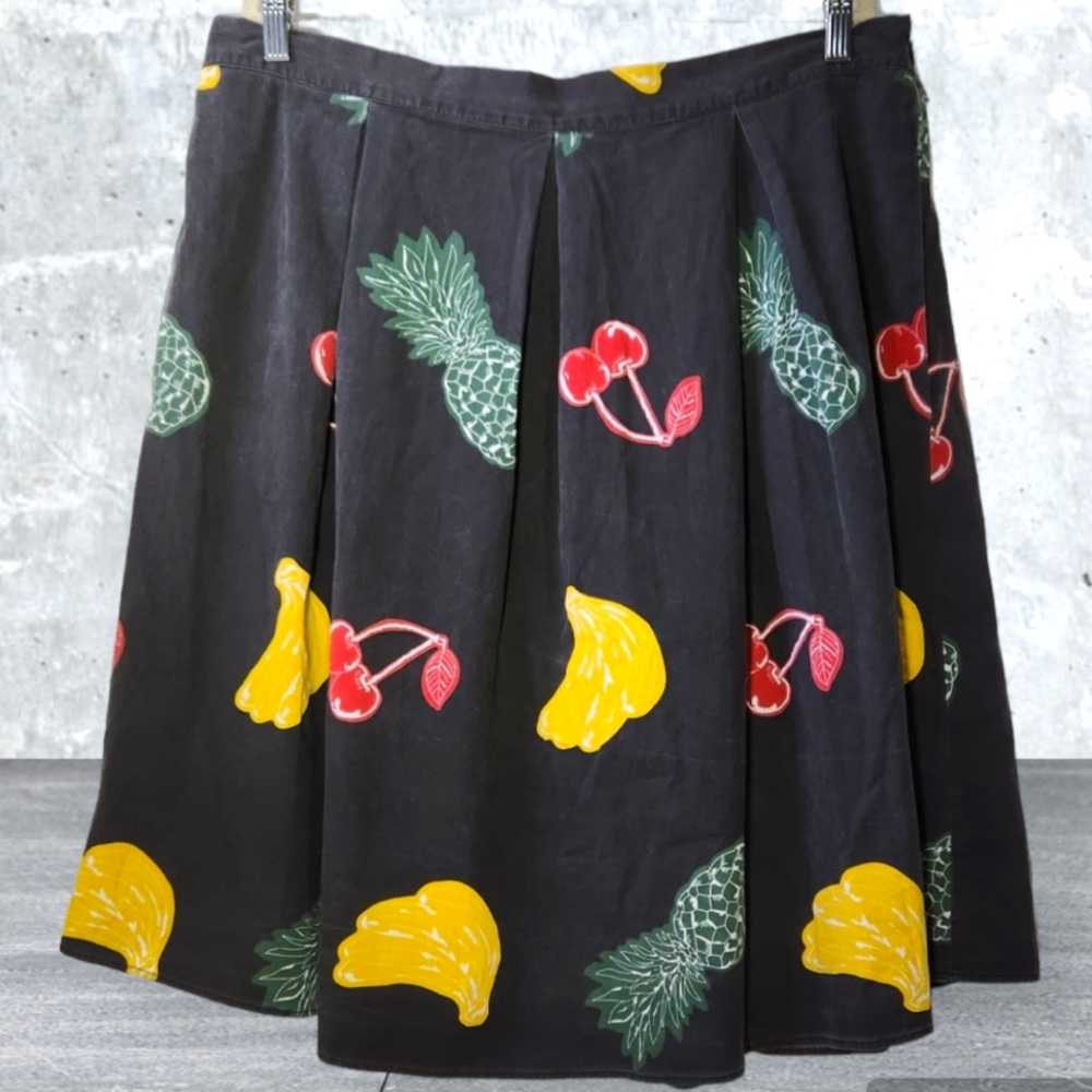 Eloquii a-line charcoal black fruit skirt women's size 20